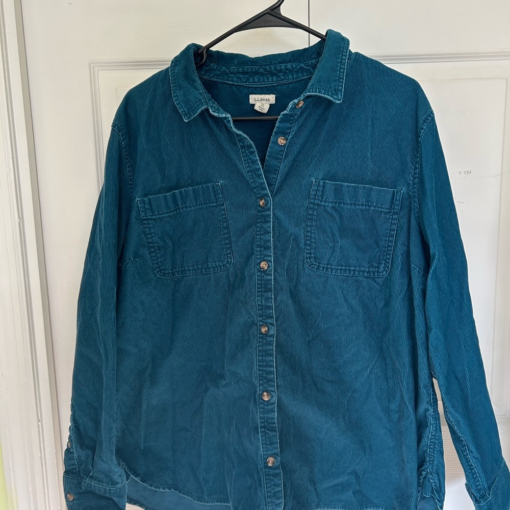 L.L. Bean Teal Corduroy Shirt